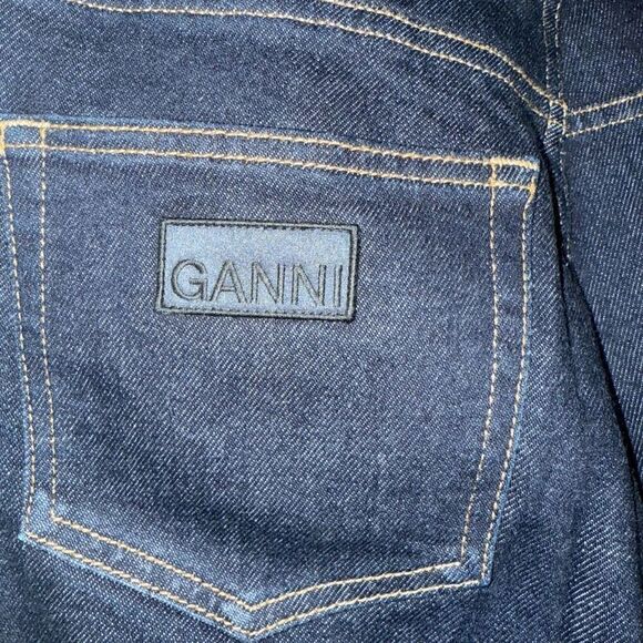 Ganni Cutye Cropped Dark Wash Jeans Size 28 - Picture 3 of 5